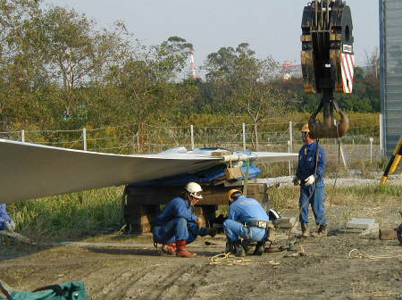 風力発電機解体現場③