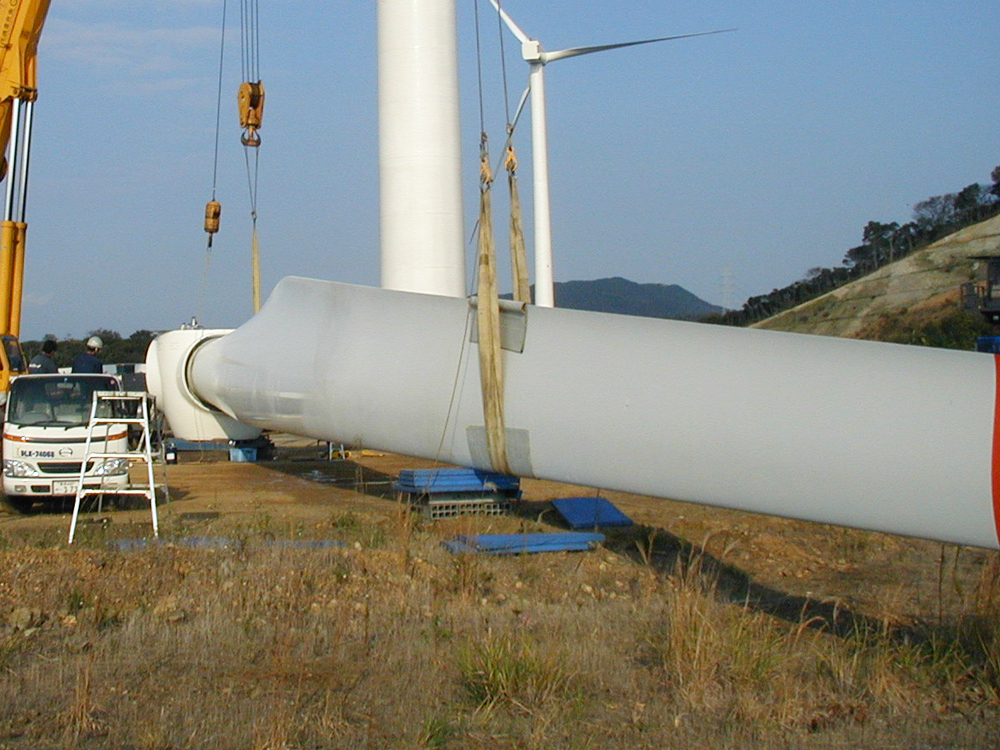 風力発電機解体現場①