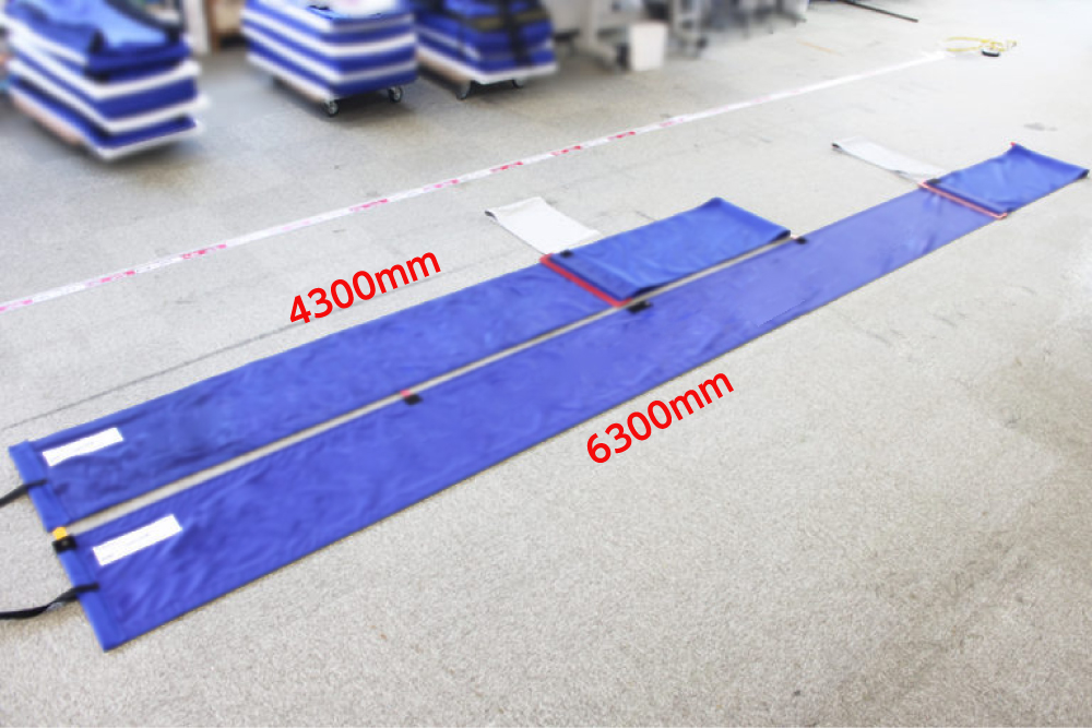 メインベルト長さ比較　規格品45-SMサイズ(上)　別注サイズ(下)