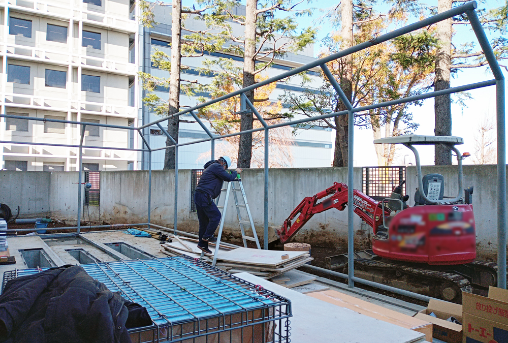 テント生地取り付け前