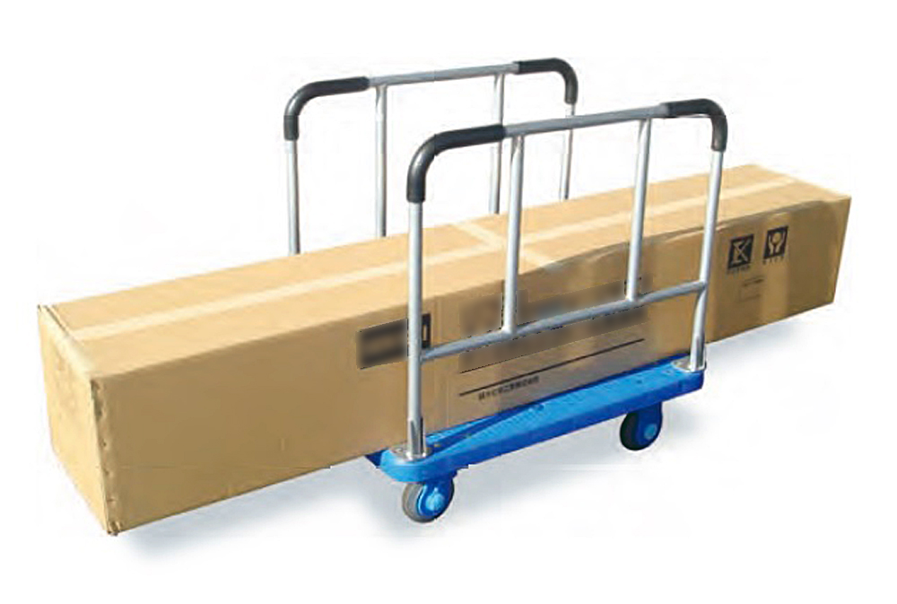 長い段ボール、パイプ等、長い物を　運ぶのに便利な長尺物運搬車