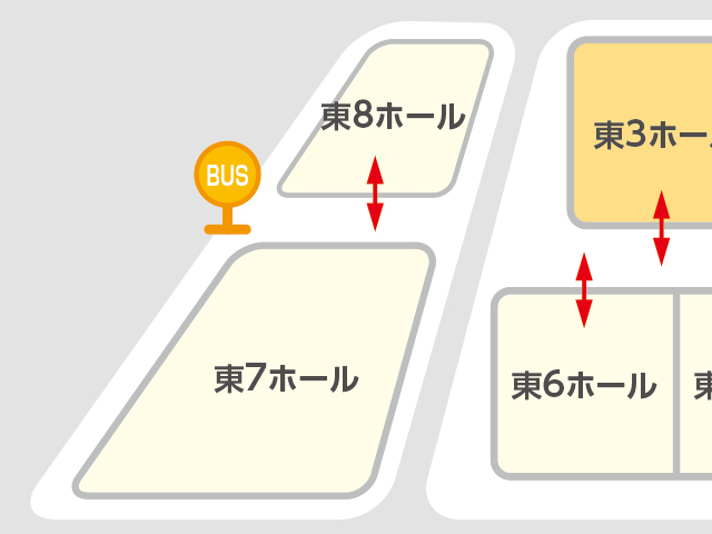 東京ビッグサイト東展示棟バス発着場所（東7ホール付近）