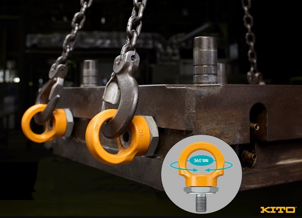 キトーリフティングポイント・アイボルト形:リングが回転するアイボルトの進化版