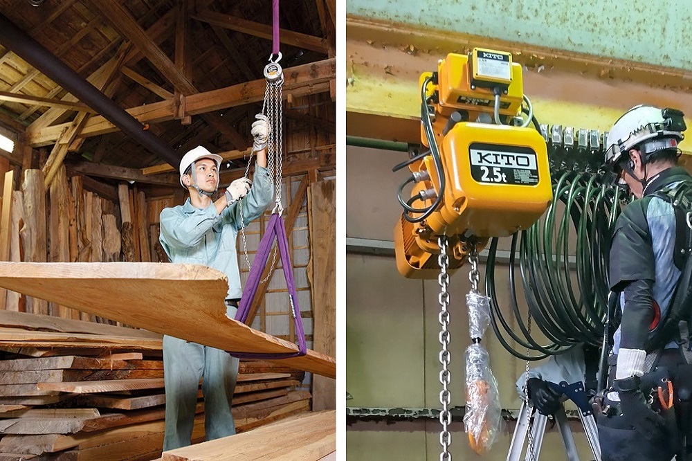 ベルトスリングやチェーンブロックなど、各種キトー製品も取り扱い中