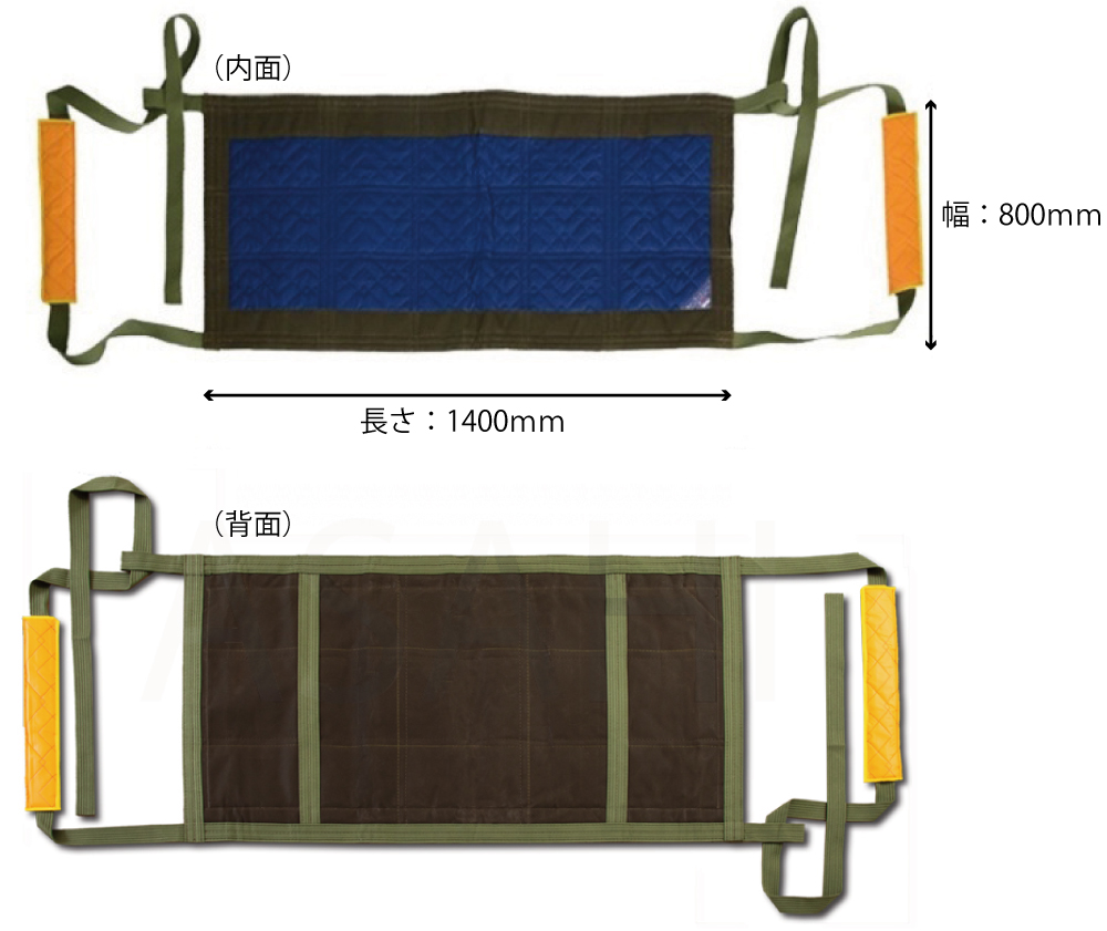 ニューモッコ：荷物が当たる面にはキルティングを、裏面には帆布を使用