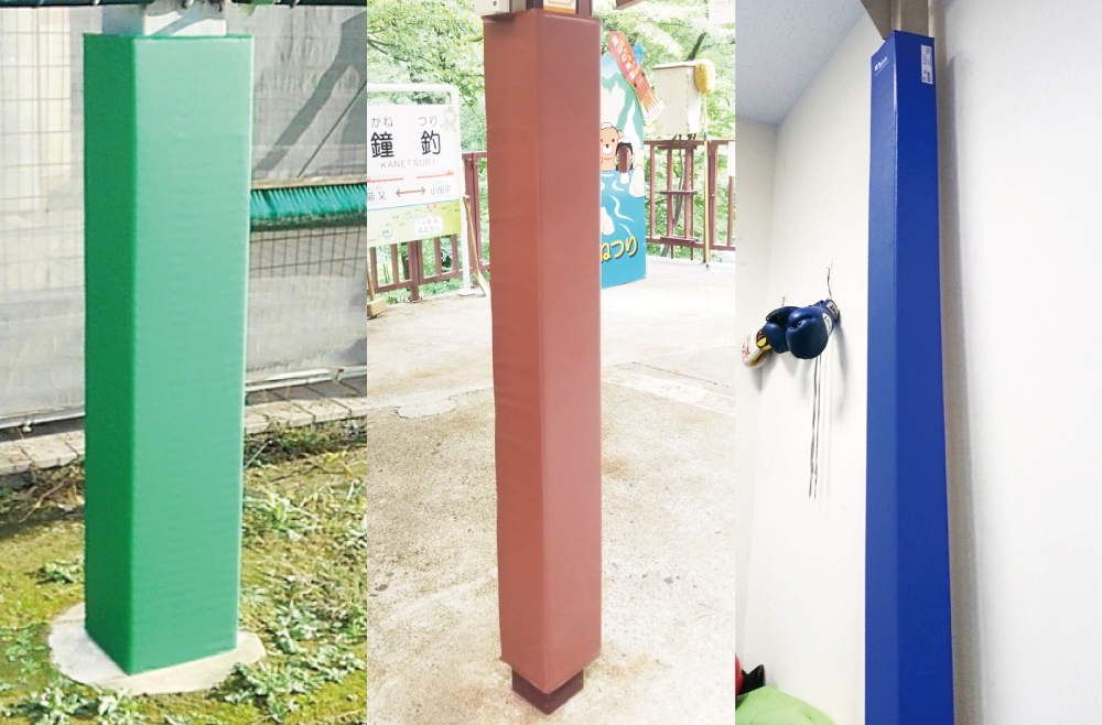 スクエア製法シリーズ：スタイリッシュな形状で審美性が高い角柱用防護マット 